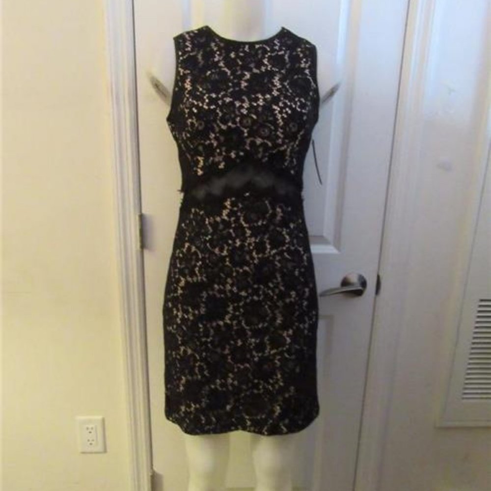 NWT JOANNA CHEN BLACK CROCHET  DRESS  6